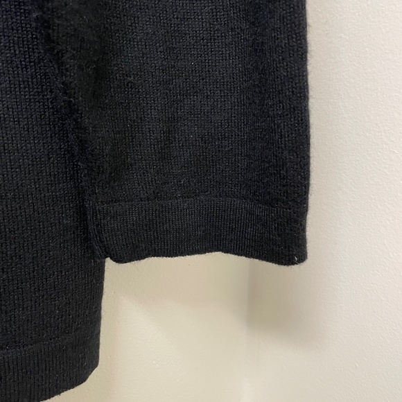 Designer Black Turtleneck Sweater Wool Blend Made in Italy L - Picture 4 of 7